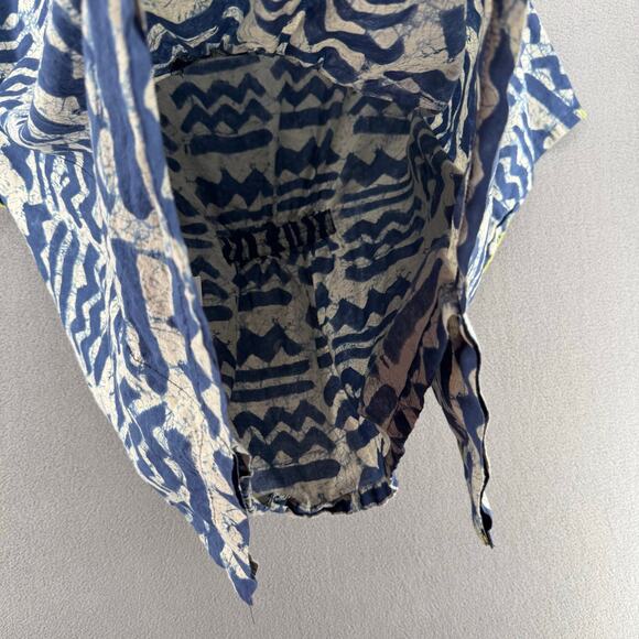 Bombay Paisley Kimono Poncho Top V Neck Womens L/XL Blue Printed Cotton - Picture 7 of 14